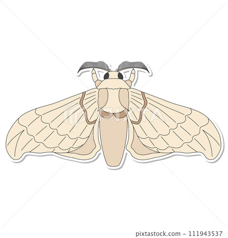Sticker insect single item icon silkworm 111943537
