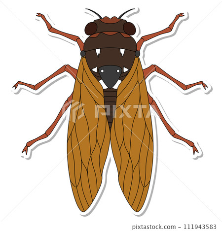 Sticker insect single item icon cicada Sticker insect single item icon cicada 111943583
