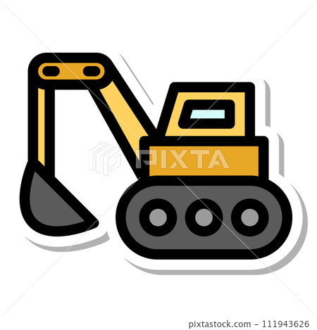 Sticker vehicle icon illustration excavator car 111943626
