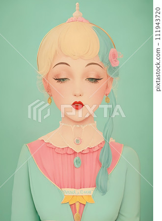 vintage woman illustration art 111943720