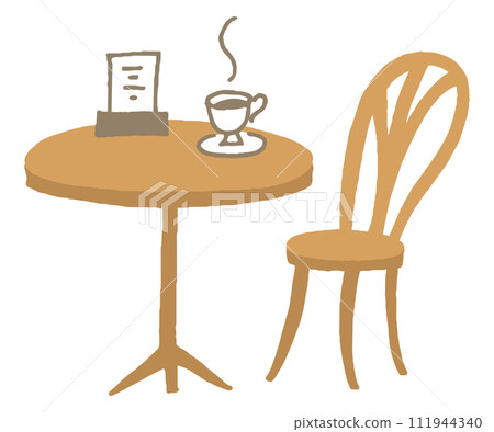 Cafe table coffee illustration 111944340