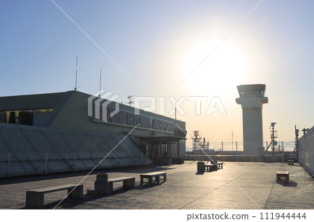 Kochi Ryoma Airport observation deck and control tower in the morning 111944444
