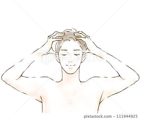 一個男人接受美容按摩的插圖 一個男人接受美容按摩的插圖 111944925