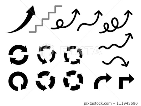 Simple arrow icon set Simple arrow icon set 111945680