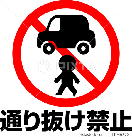 禁止穿越文字和禁止標誌 111946270