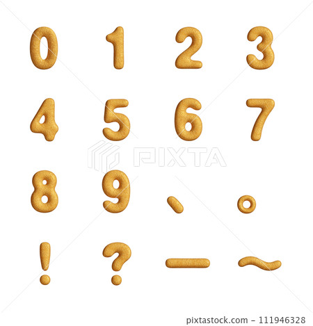 Number and symbol cookies 111946328