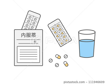 Illustration of oral medicine and pills Illustration of oral medicine and pills 111946609