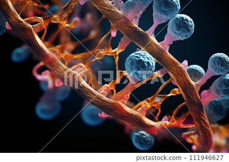 Electron microscopy of dna gene by Generative AI 111946627