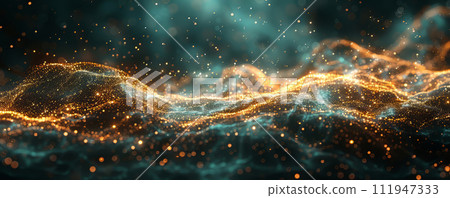Big data waves with connecting lines and dots. Big data concept. Big data waves with connecting lines and dots. Big data concept. 111947333
