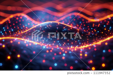 Big data wave with connect dots. Big data concept. 111947352