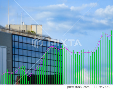 Image of building, stock price graph and growth 111947660