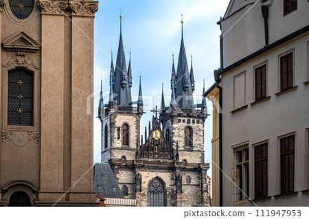 The Church of Our Lady before Tyn in Prague old town. 111947953