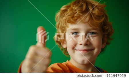 boy showing thumb up 111947959