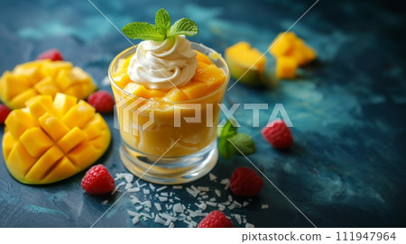 Mango Panna Cotta 111947964