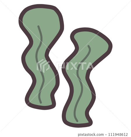 Simple deformed hand-drawn seaweed illustration 111948612