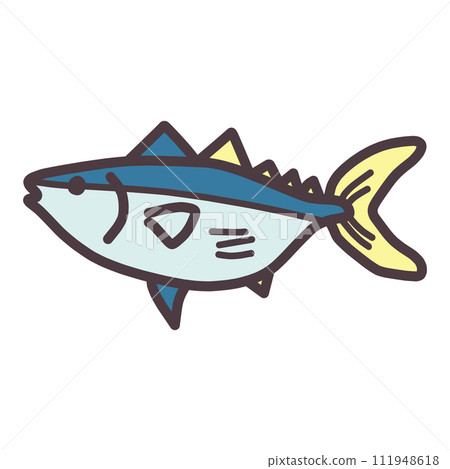 簡單變形的可愛金槍魚的插圖 111948618