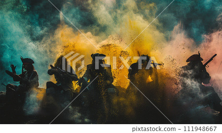 pirate and colorful powder 111948667