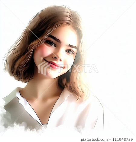 這是一幅由 AI 生成的水彩風格美麗女子插圖圖像。它非常可愛而且透明。 這是一幅由 AI 生成的水彩風格美麗女子插圖圖像。它非常可愛而且透明。 111948789