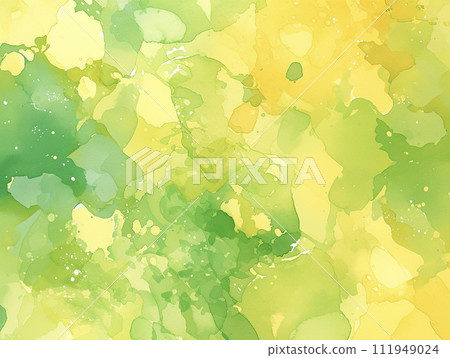 Yellow-green watercolor texture background AI image 111949024
