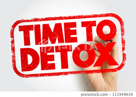 Time To Detox text stamp, concept background 111949639