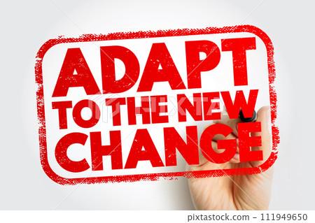 Adapt To The New Change text stamp, concept background 111949650