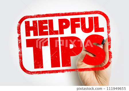 Helpful Tips text stamp, concept background 111949655