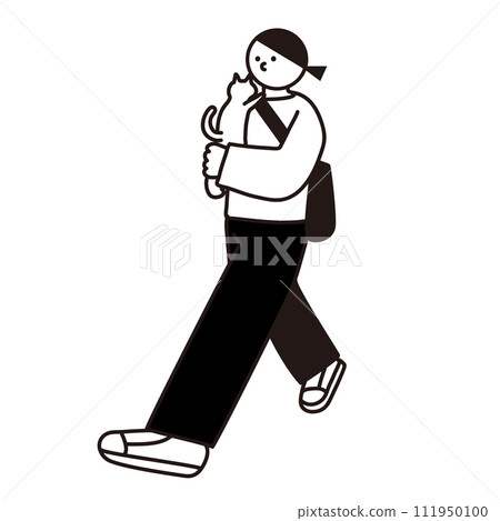 Line drawing vector illustration of a stylish woman Line drawing vector illustration of a stylish woman 111950100