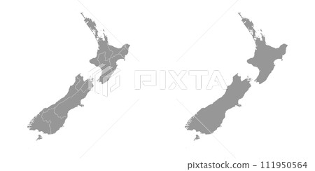New Zealand map with administrative divisions. Vector illustration. 111950564