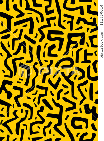 Seamless abstract background black on yellow 111950614