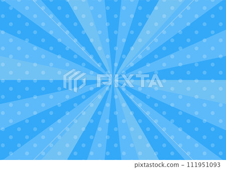 Cute pop concentrated lines of dots, blue, light blue, horizontal, horizontal 111951093