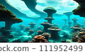 Utopian underwater city. Marvel at the transparent domes, futuristic transit networks, and cutting-edge research hubs delving into the ocean's mysteries. 111952499