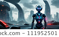 In a futuristic world ruled by AI and robotics, androids, cyborgs, and intelligent machines operate in an automated setting, showcasing at its peak. 111952501
