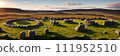 A mysterious and ancient stone circle nestled in a remote moorland 111952510