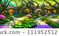 An enchanted garden teeming with fantastical flora and fauna, radiant blooms. Generative A 111952512