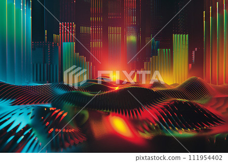 Realistic 3D Sound Wave Background. Realistic 3D Sound Wave Background. 111954402