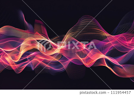 Realistic 3D Sound Wave Background. 111954457
