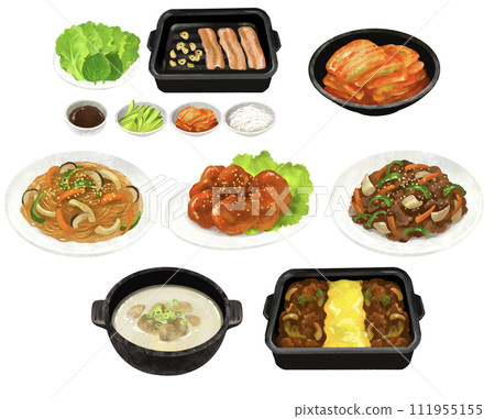 Korean food illustration set 1 111955155