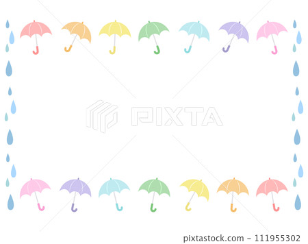 Rainy season_colorful umbrella frame Rainy season_colorful umbrella frame 111955302