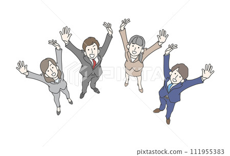 Illustration of male and female businessmen saying hurray Illustration of male and female businessmen saying hurray 111955383