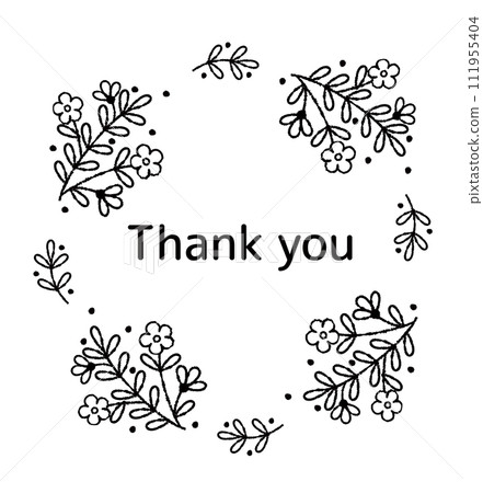 Hand-drawn style girly frame material 111955404