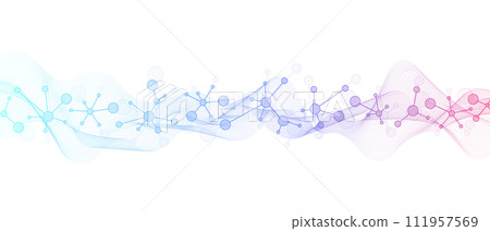 DNA Abstract Background with Deoxyribonucleic Acid Structure and Cell Molecules For Science Research and Gene genetic, Healthcare, and Medicine Design 111957569