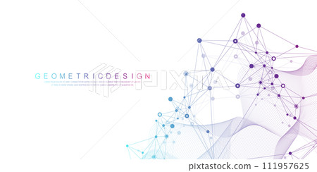 Abstract tech network connection dots. Digital technology and big data analysis background. White background with plexus lines. Geometric background with abstract mesh Abstract tech network connection dots. Digital technology and big data analysis background. White background with plexus lines. Geometric background with abstract mesh 111957625