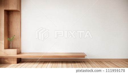 Muji style, Empty wooden room,Cleaning japandi room interior. 111959178