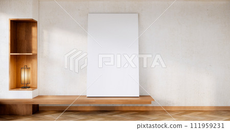 mock up poster frame in hipster interior japanese style. 111959231