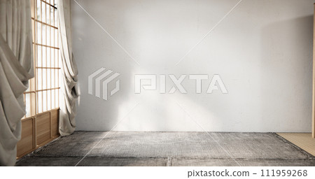 Interior with plants on empty wall background,3D rendering 111959268