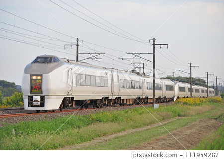 Joban Line Hatori-Iwama JR East 651 series K208 formation (Katsuta) Super Hitachi Joban Line Hatori-Iwama JR East 651 series K208 formation (Katsuta) Super Hitachi 111959282
