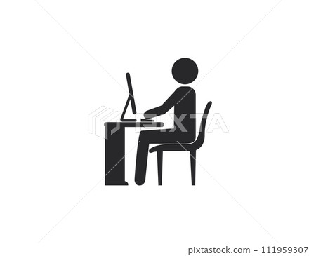 Office worker, logical thinking, people icon. Vector illustration. 111959307