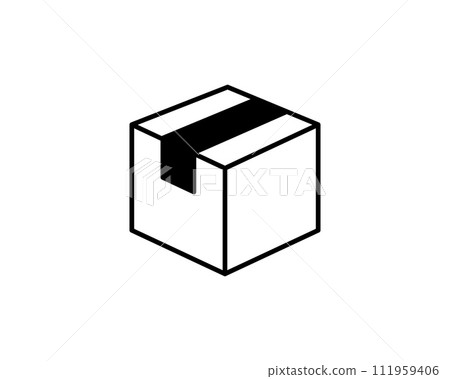 Delivery packaging vector icon. Cargo cardboard box icons. Carton package sign from line geometric shapes. 111959406