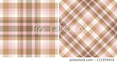 Background texture pattern of seamless plaid fabric with a tartan vector check textile. 111959438