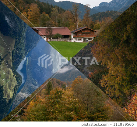 View from Berchtesgaden National Park, Berchtesgaden Alps, at Bavaria, Germany, Europe 111959560